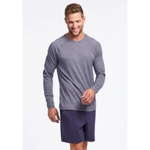 Rhone Men's Reign Long Sleeve Workout Athletic Shirt Ultra Soft Midnight Heather